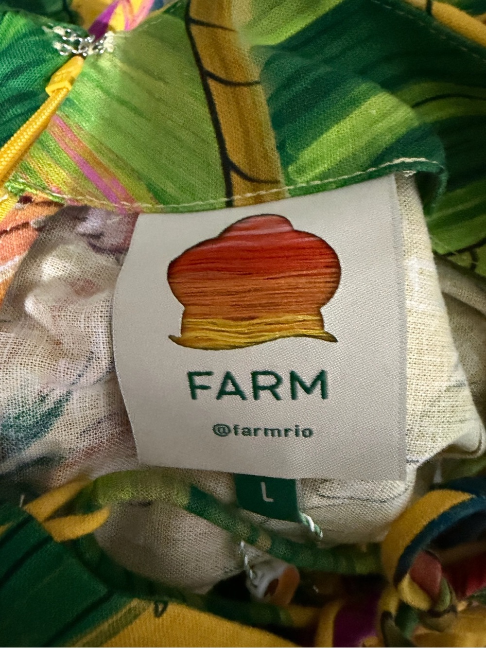 Farm Rio Birds Singing Yellow Mini Dress Large NWT Tropical Parrot 8304 - Picture 10 of 11